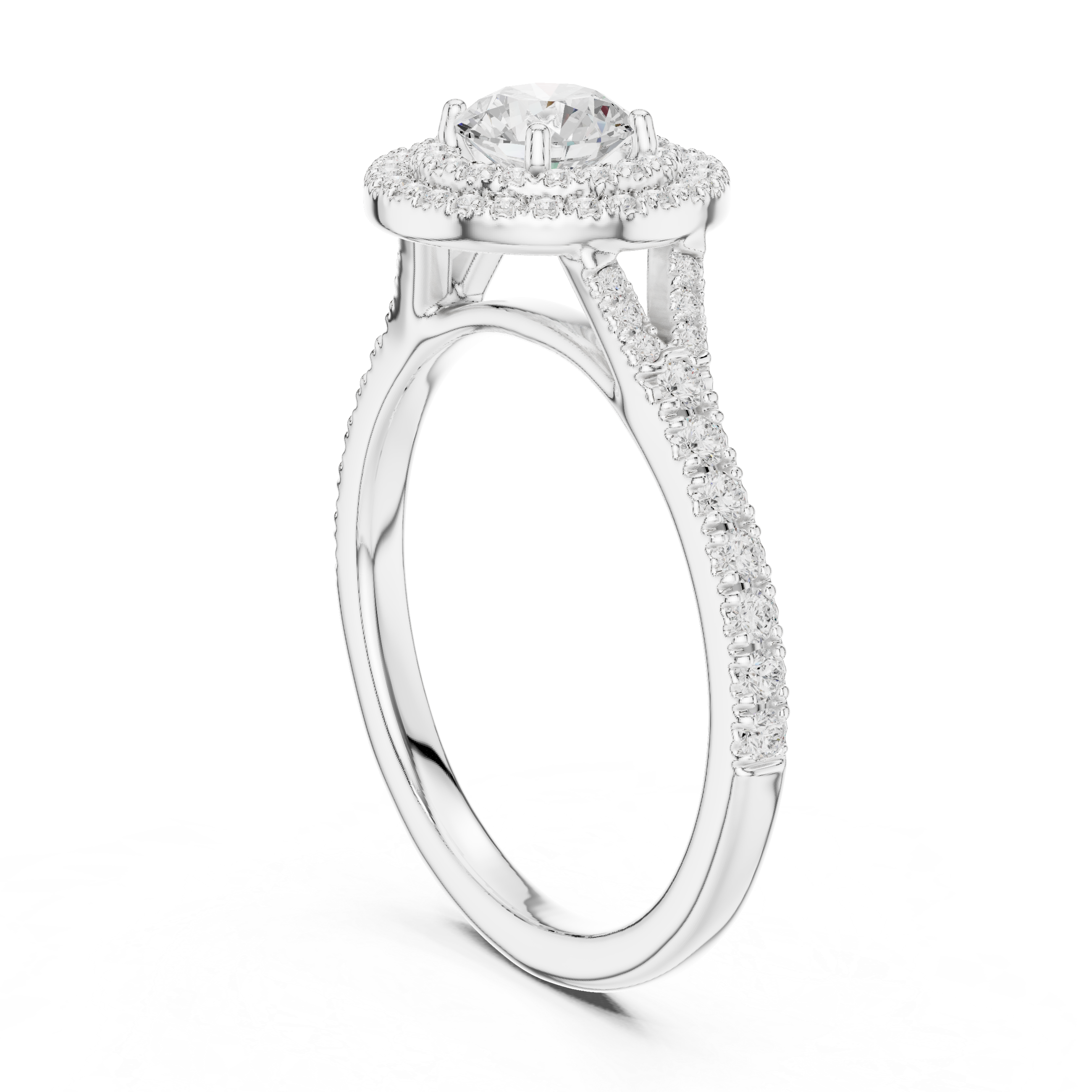 Round Cut Brilliant Moissanite VVS1 Eternity Engagement Ring