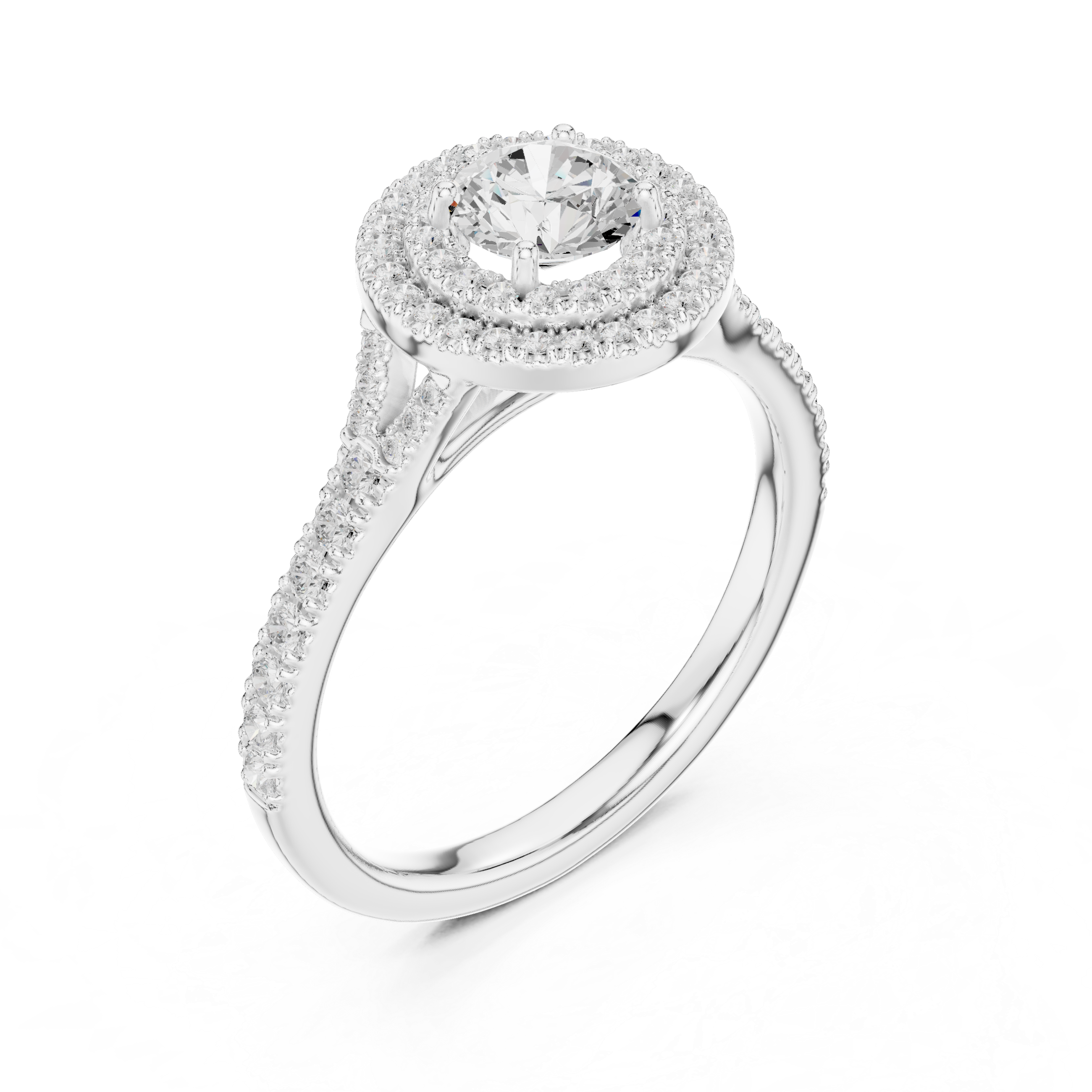 Round Cut Brilliant Moissanite VVS1 Eternity Engagement Ring