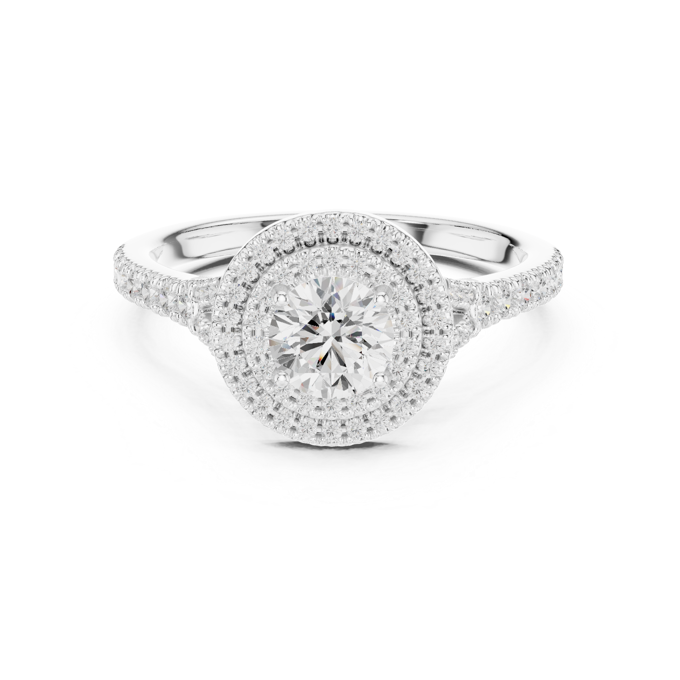Round Cut Brilliant Moissanite VVS1 Eternity Engagement Ring