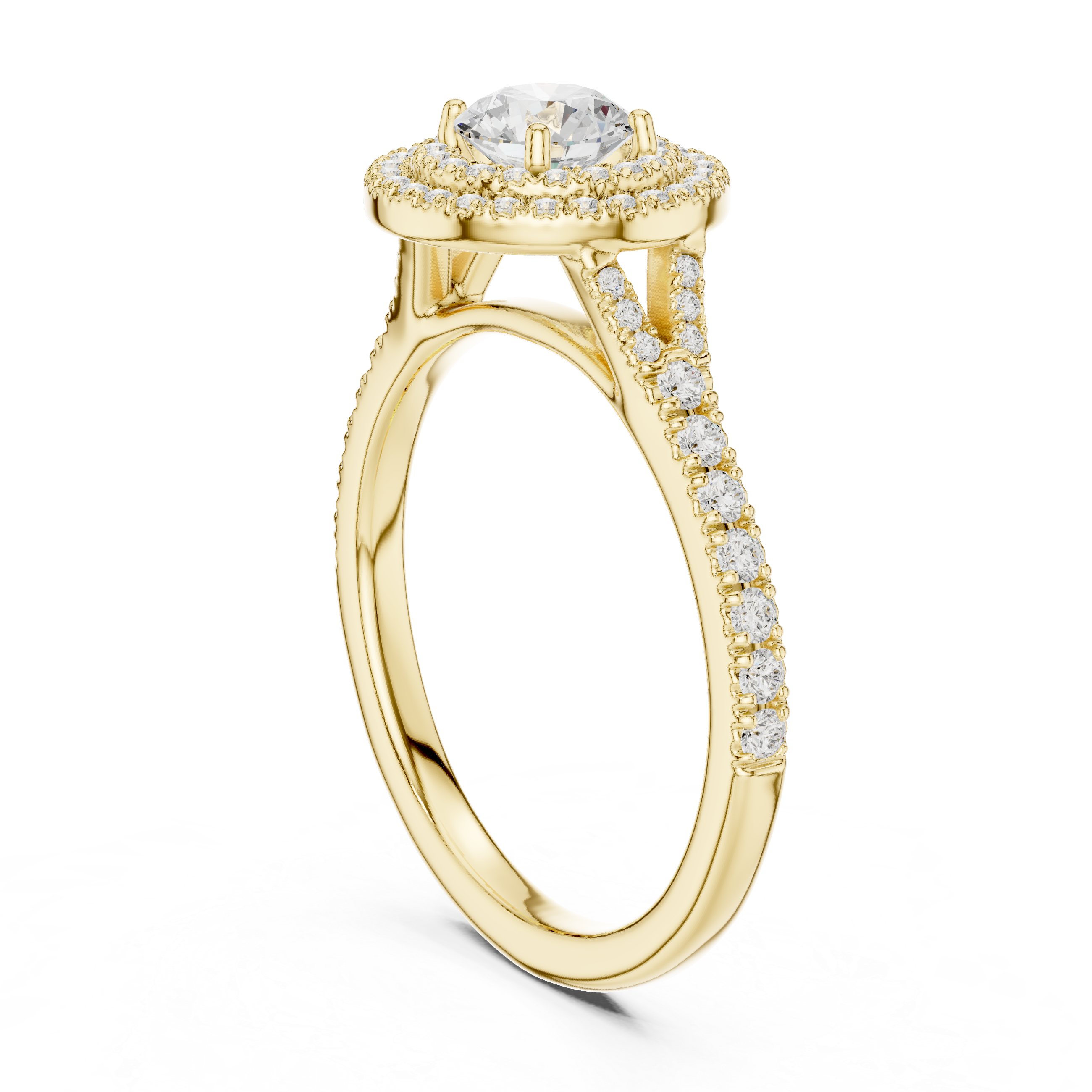 Round Cut Brilliant Moissanite VVS1 Eternity Engagement Ring