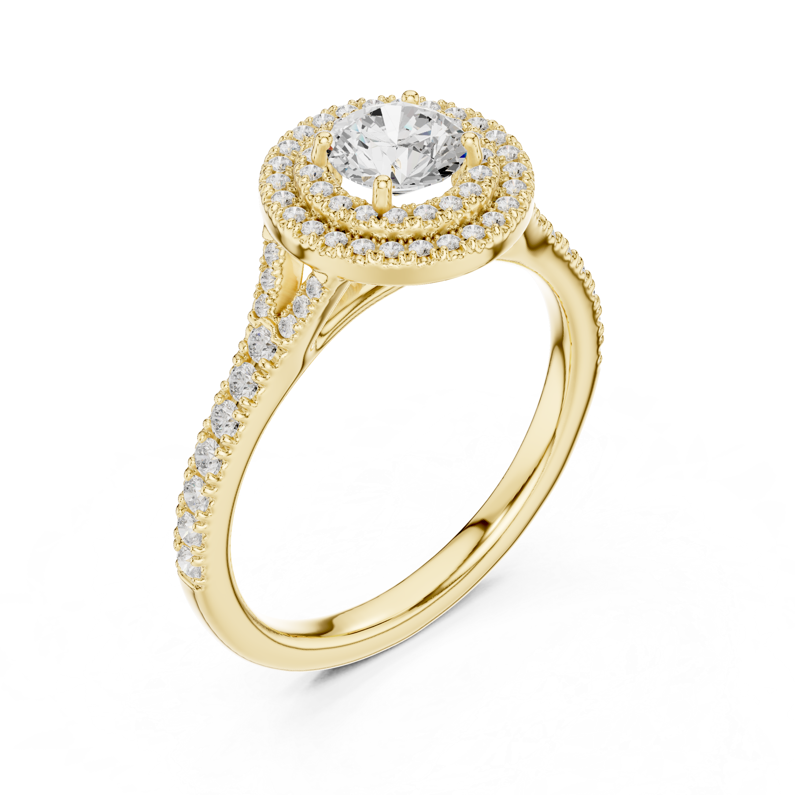 Round Cut Brilliant Moissanite VVS1 Eternity Engagement Ring