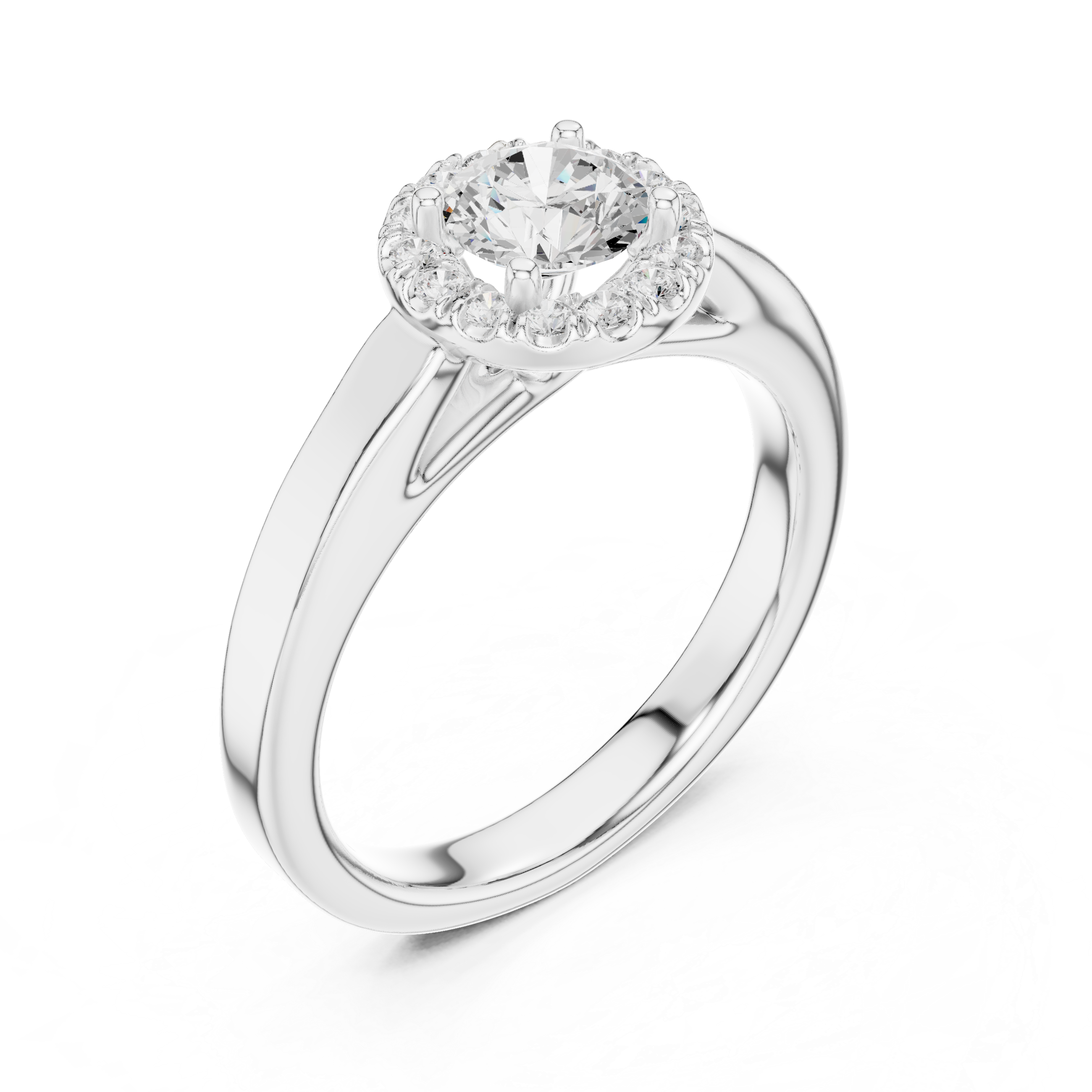 Round Cut Brilliant Moissanite VVS1 Eternity Engagement Ring