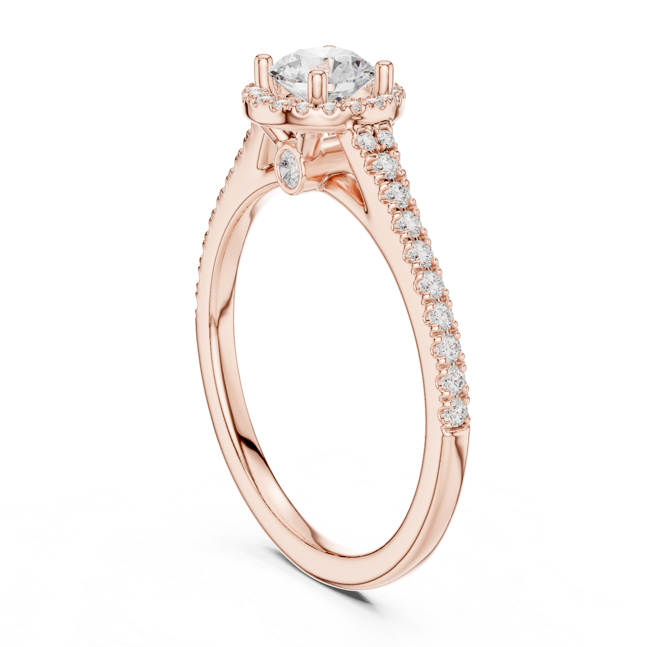 Round Cut Brilliant Moissanite VVS1 Eternity Engagement Ring