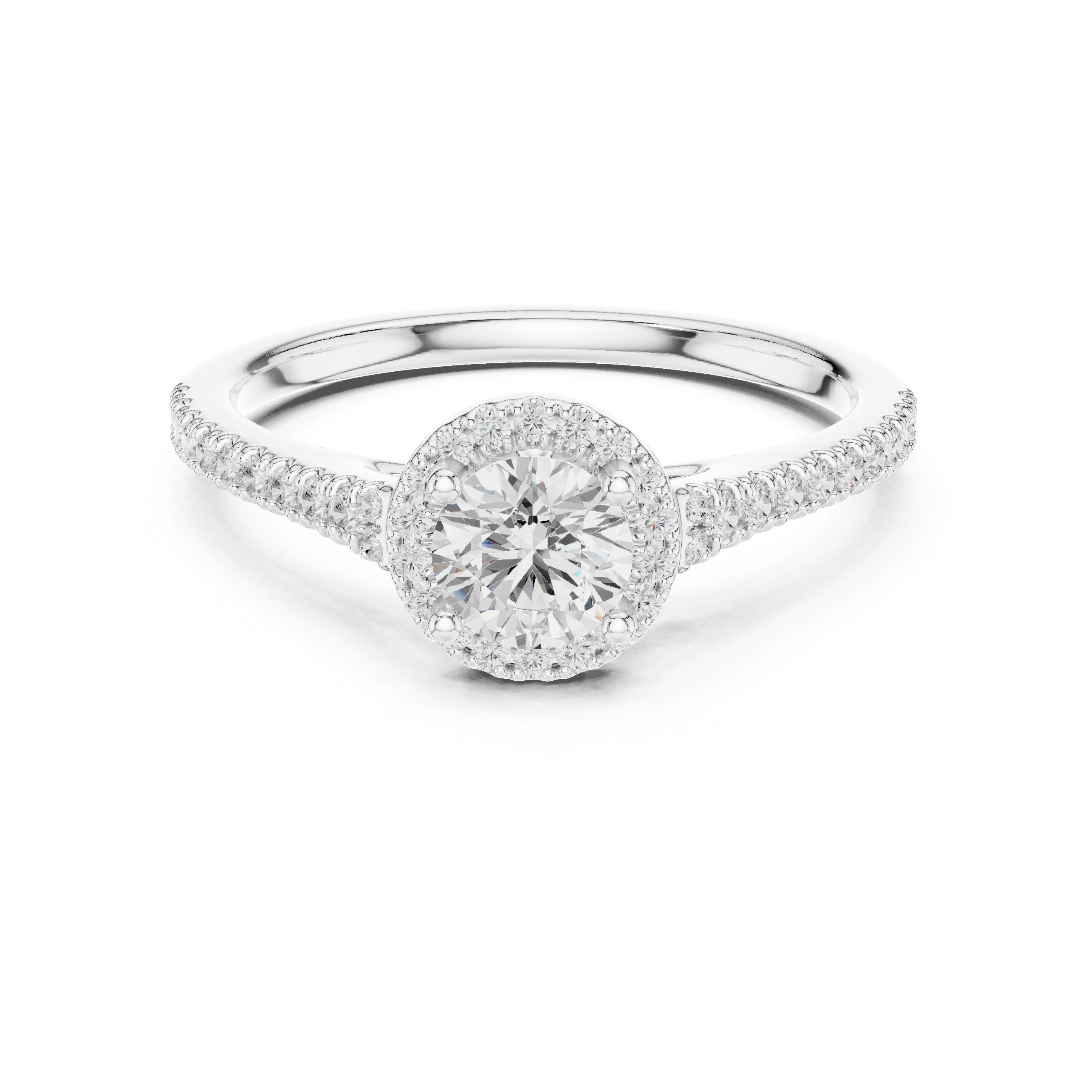 Round Cut Brilliant Moissanite VVS1 Eternity Engagement Ring