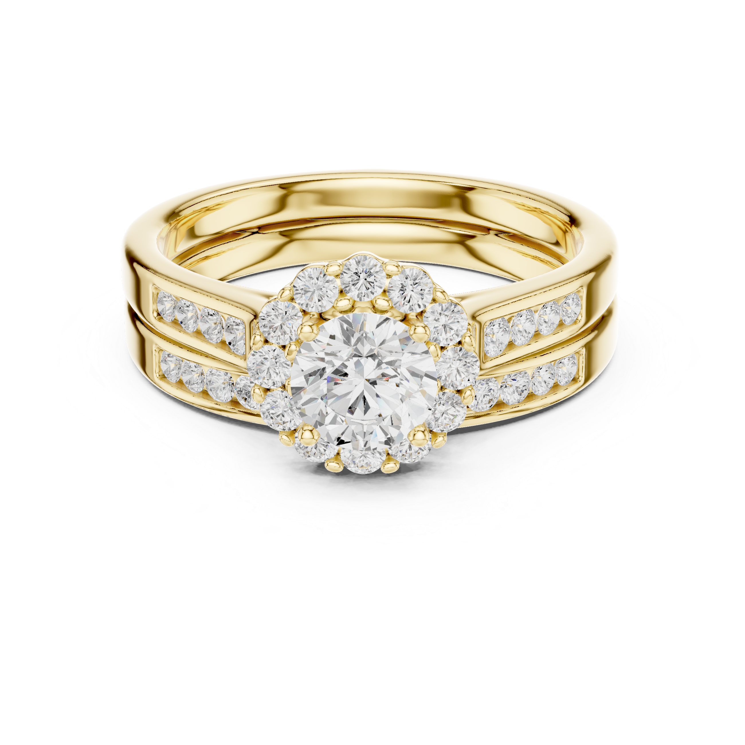 Round Cut Brilliant Moissanite VVS1 Eternity Engagement Ring