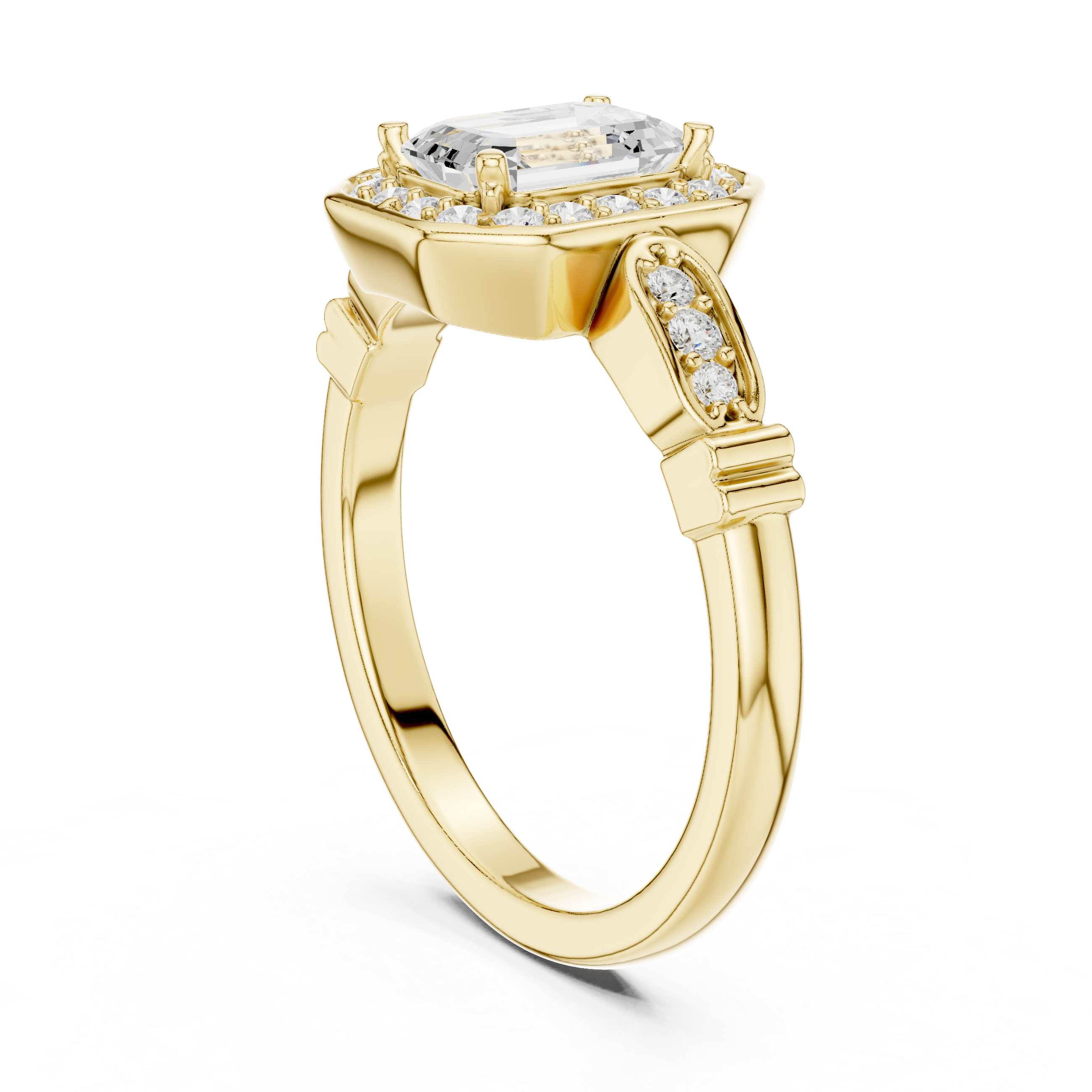 Emerald Cut Brilliant Moissanite VVS1 Eternity Engagement Ring