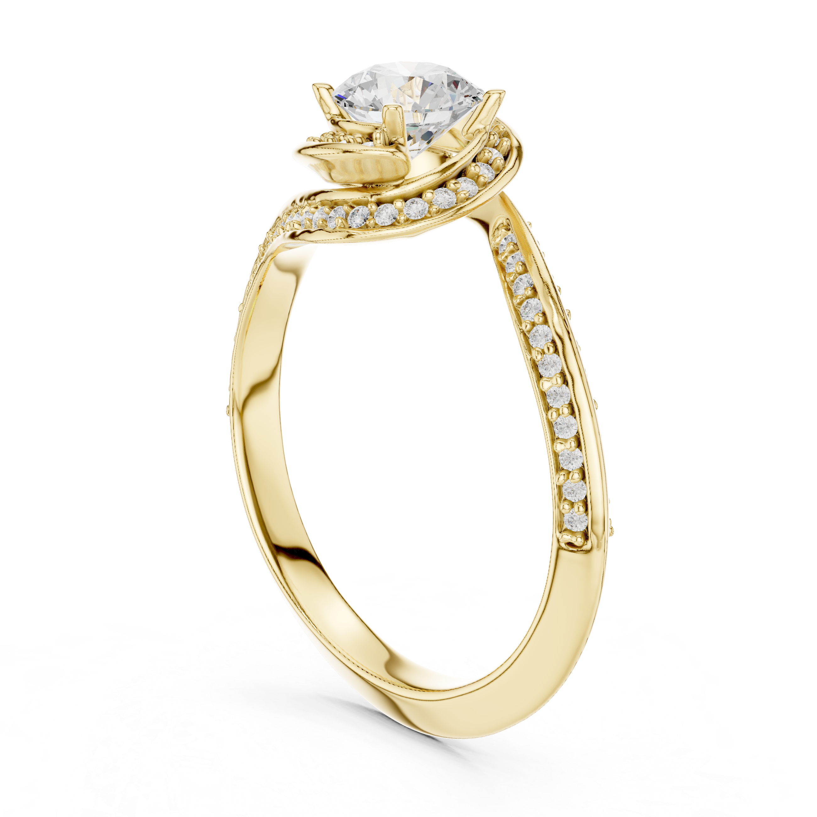 Round Cut Brilliant Moissanite VVS1 Eternity Engagement Ring