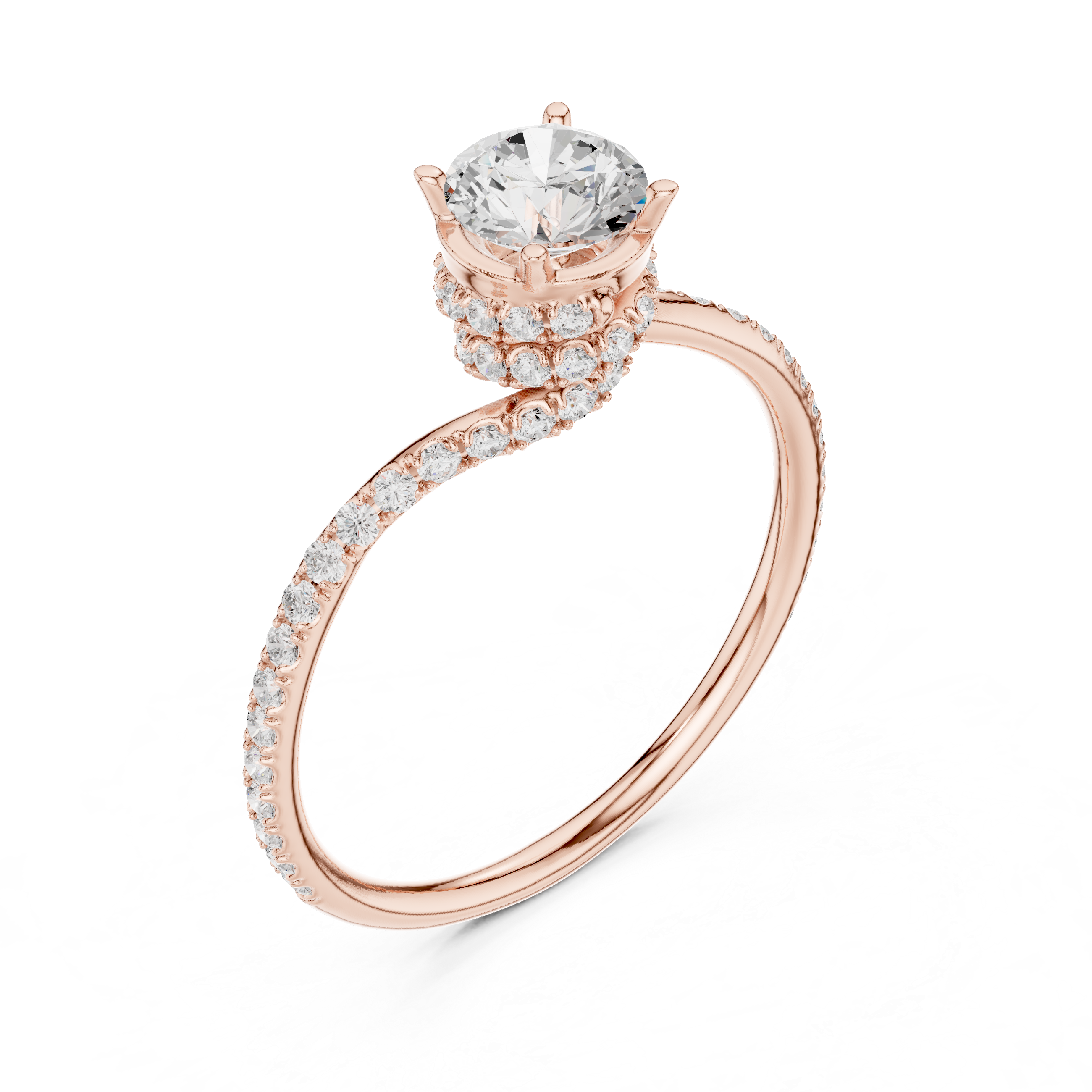 Round Cut Brilliant Moissanite VVS1 Eternity Engagement Ring