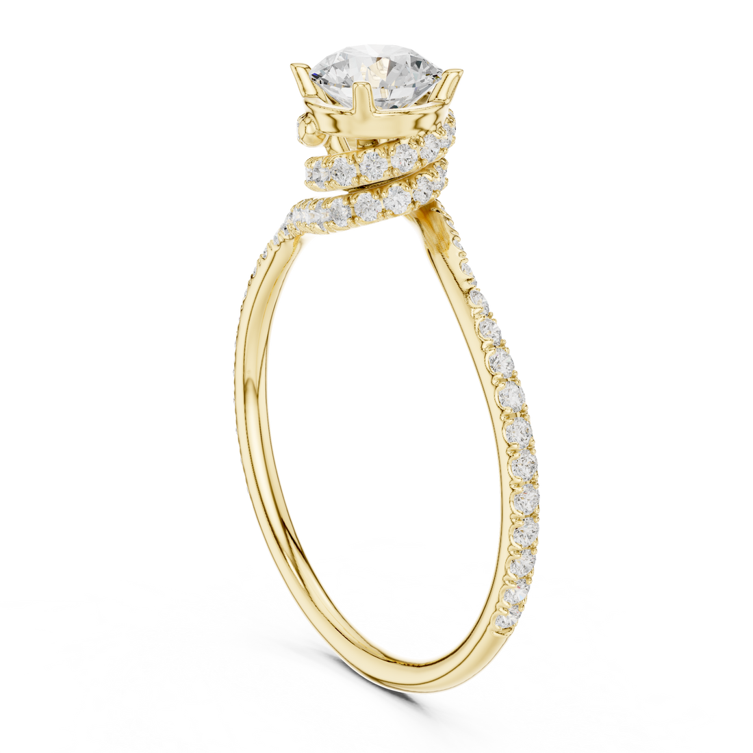 Round Cut Brilliant Moissanite VVS1 Eternity Engagement Ring