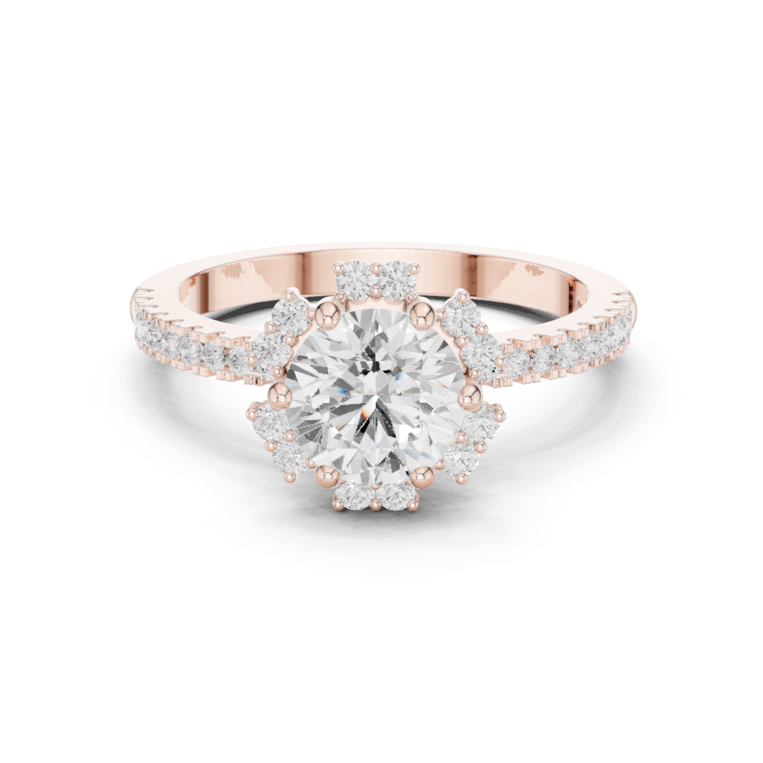 Round Cut Brilliant Moissanite VVS1 Eternity Engagement Ring