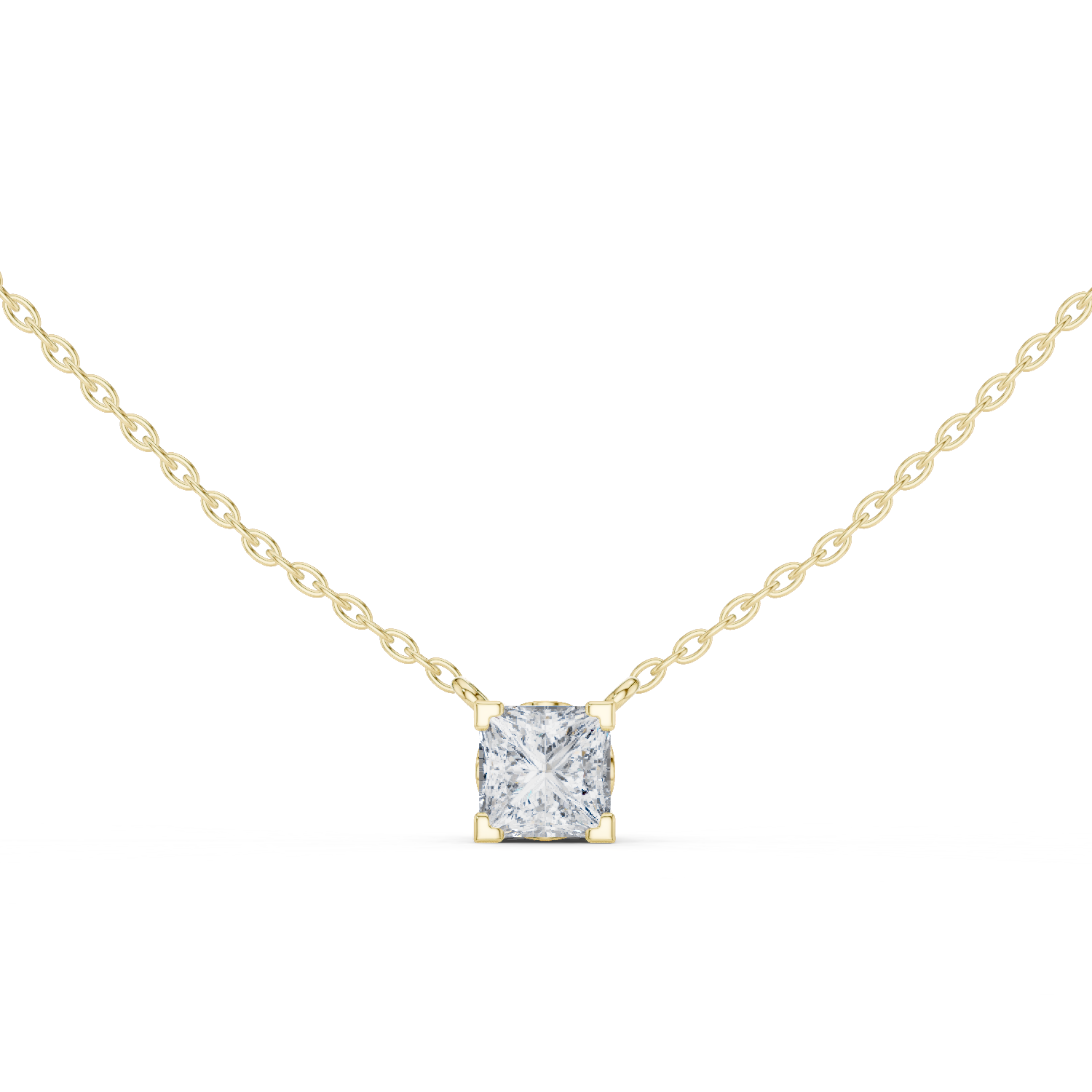 Round Modern Geometric Moissanite Pendant in Rose Gold