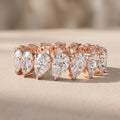 Rose Gold Pear Cut Moissanite Eternity Band Ring