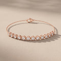 Rose Gold Round Moissanite Station Bracelet