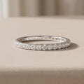 White Metal Round Moissanite Eternity Band Ring