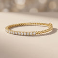 Yellow Gold Round Moissanite Half Tennis Bracelet