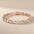 Rose Gold Mixed Shape Moissanite Tennis Bracelet