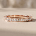 Rose Gold Round Moissanite Eternity Band Ring