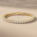Yellow Gold Round Moissanite Tennis Bracelet