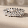 White Gold Heart Cut Moissanite Eternity Band Ring
