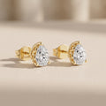 Yellow Pear Cut Moissanite Stud Earrings