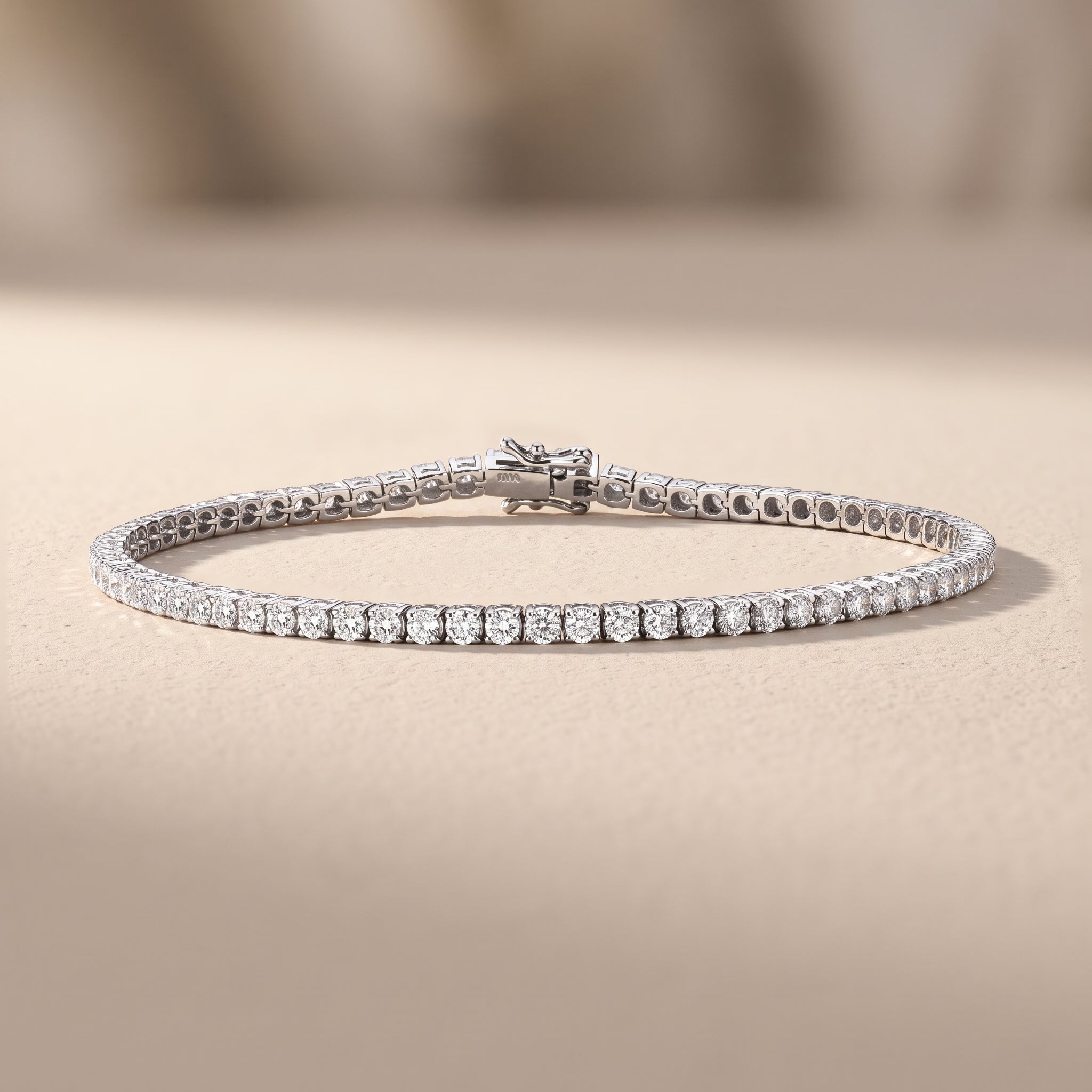White Gold Round Moissanite Tennis Bracelet