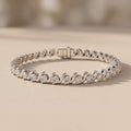 White Metal Round Moissanite Tennis Bracelet