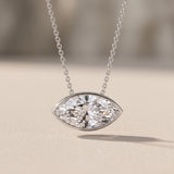 White Gold Marquise Cut Moissanite Pendant Necklace