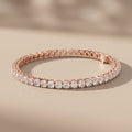 Rose Gold Round Moissanite Tennis Bracelet