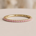 Yellow Gold Round Moissanite Eternity Band Ring