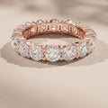 Rose Gold Round Moissanite Eternity Band Ring