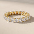 Yellow Gold Round Moissanite Eternity Band Ring