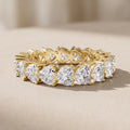 Yellow Gold Heart Cut Moissanite Eternity Band Ring