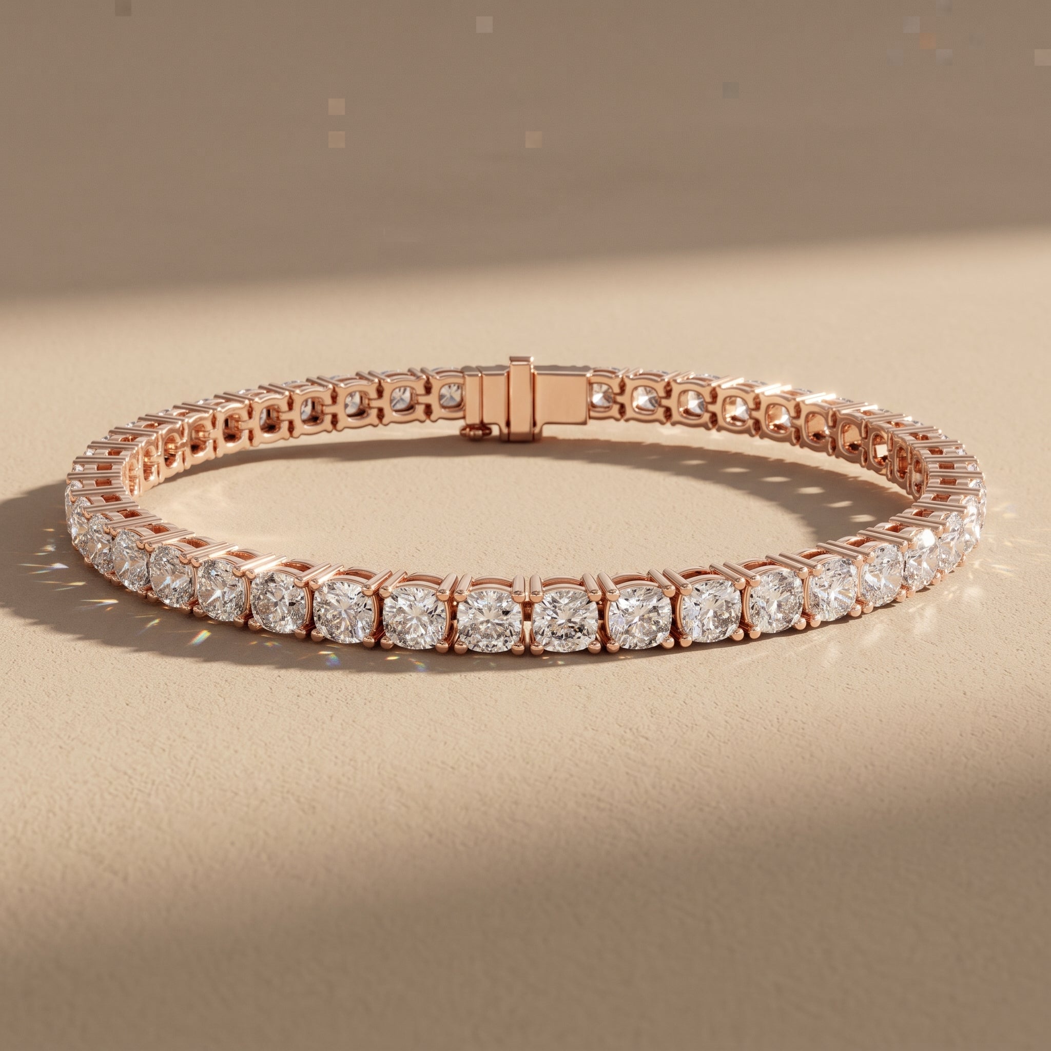 Rose Gold Round Moissanite Tennis Bracelet for Timeless Elegance