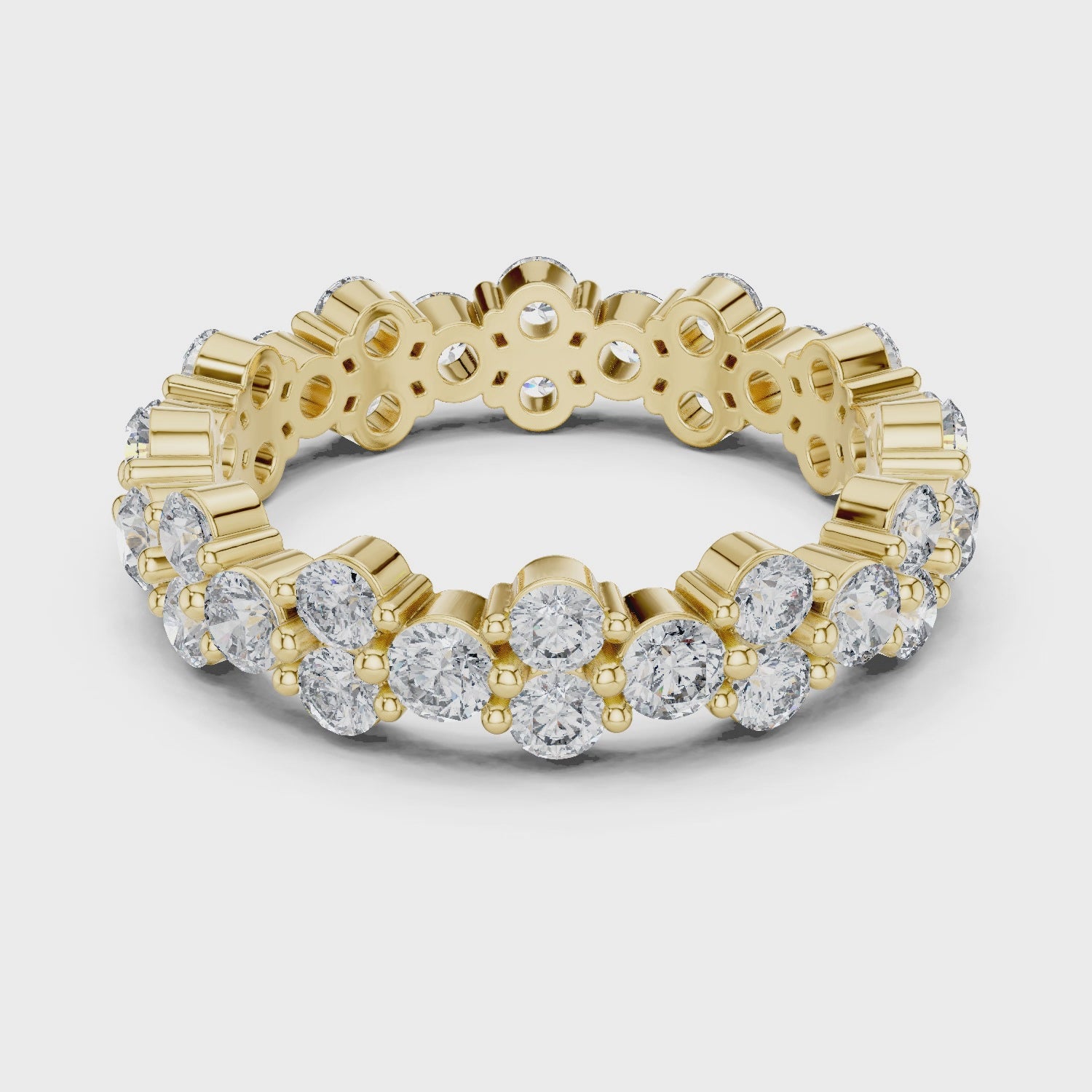 Round Cut Brilliant Moissanite VVS1 Eternity Band