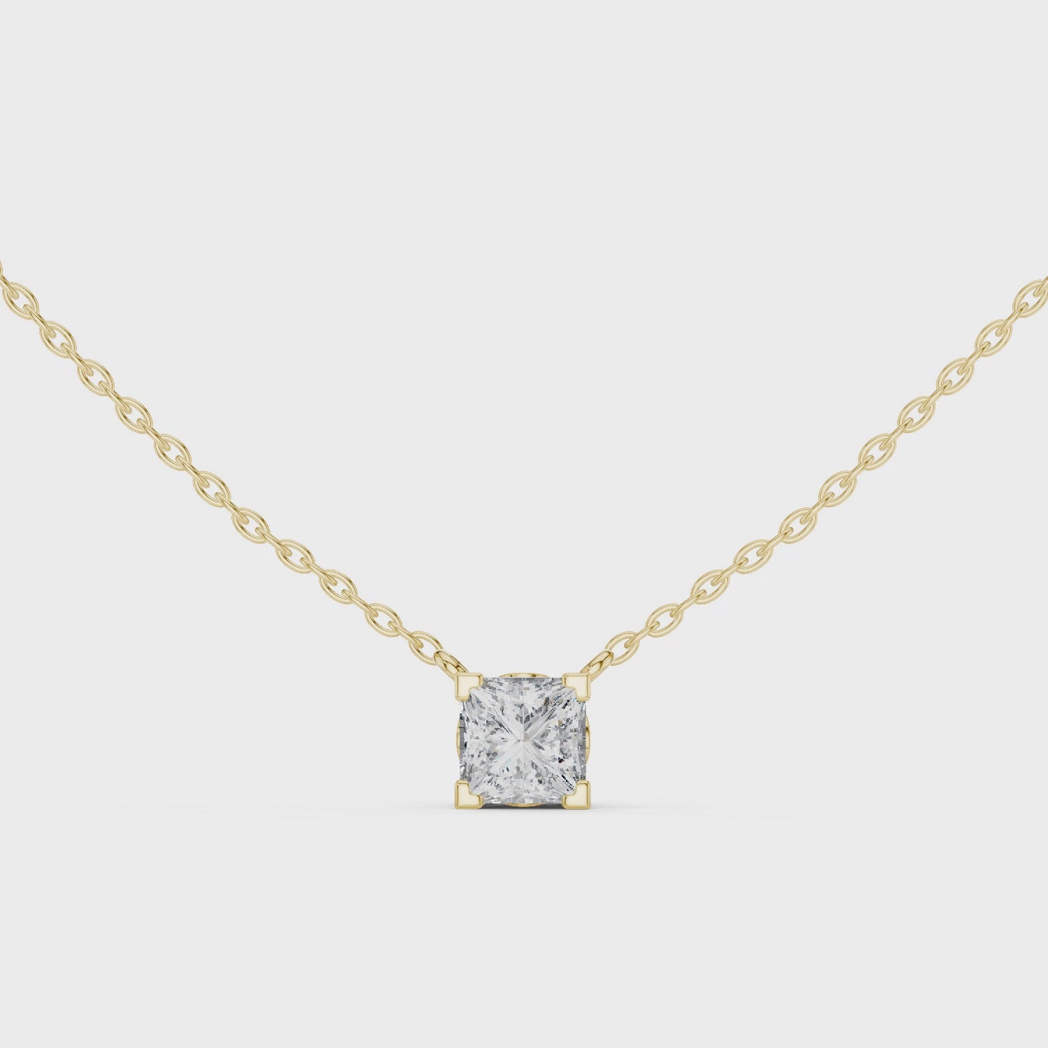 Round Modern Geometric Moissanite Pendant in Rose Gold