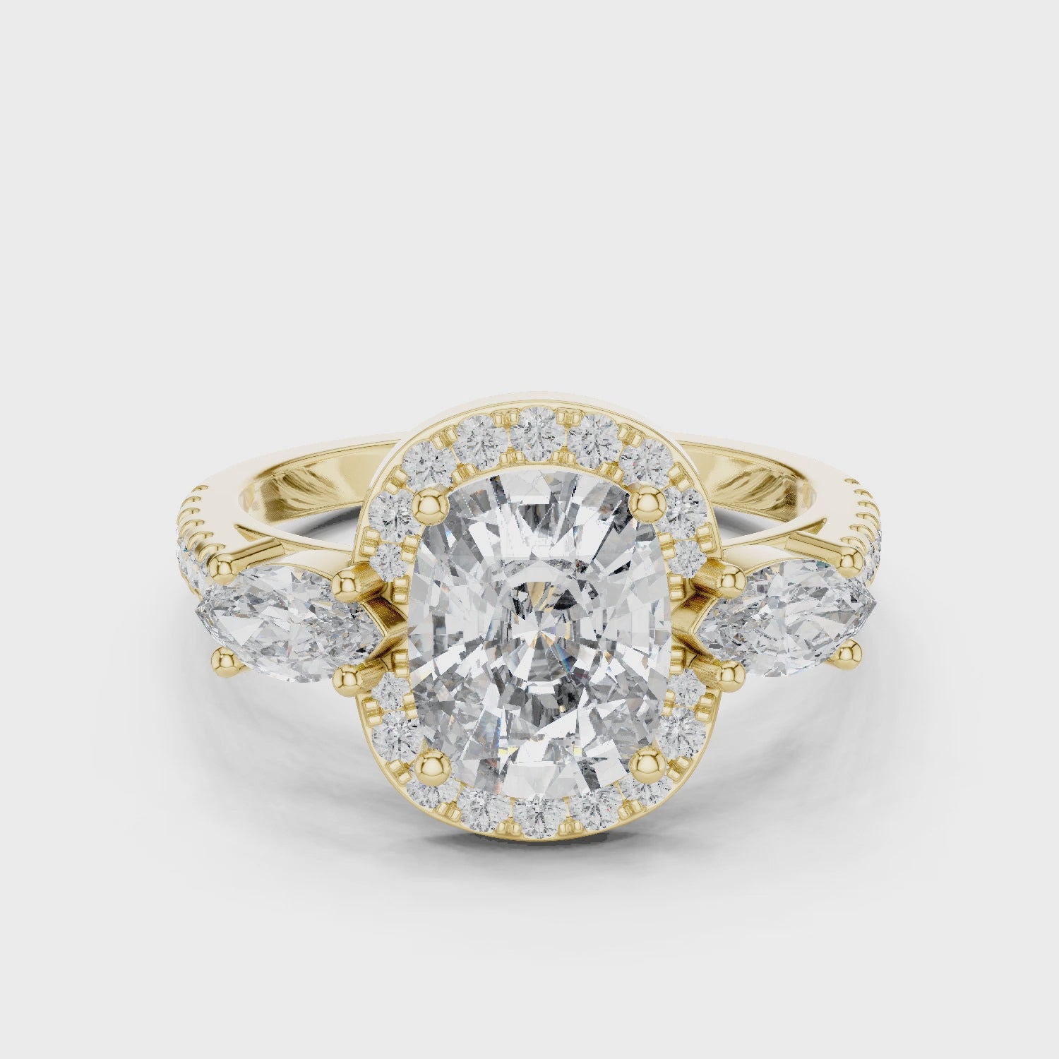 Oval & Marquise Brilliant Moissanite VVS1 Eternity Engagement Ring