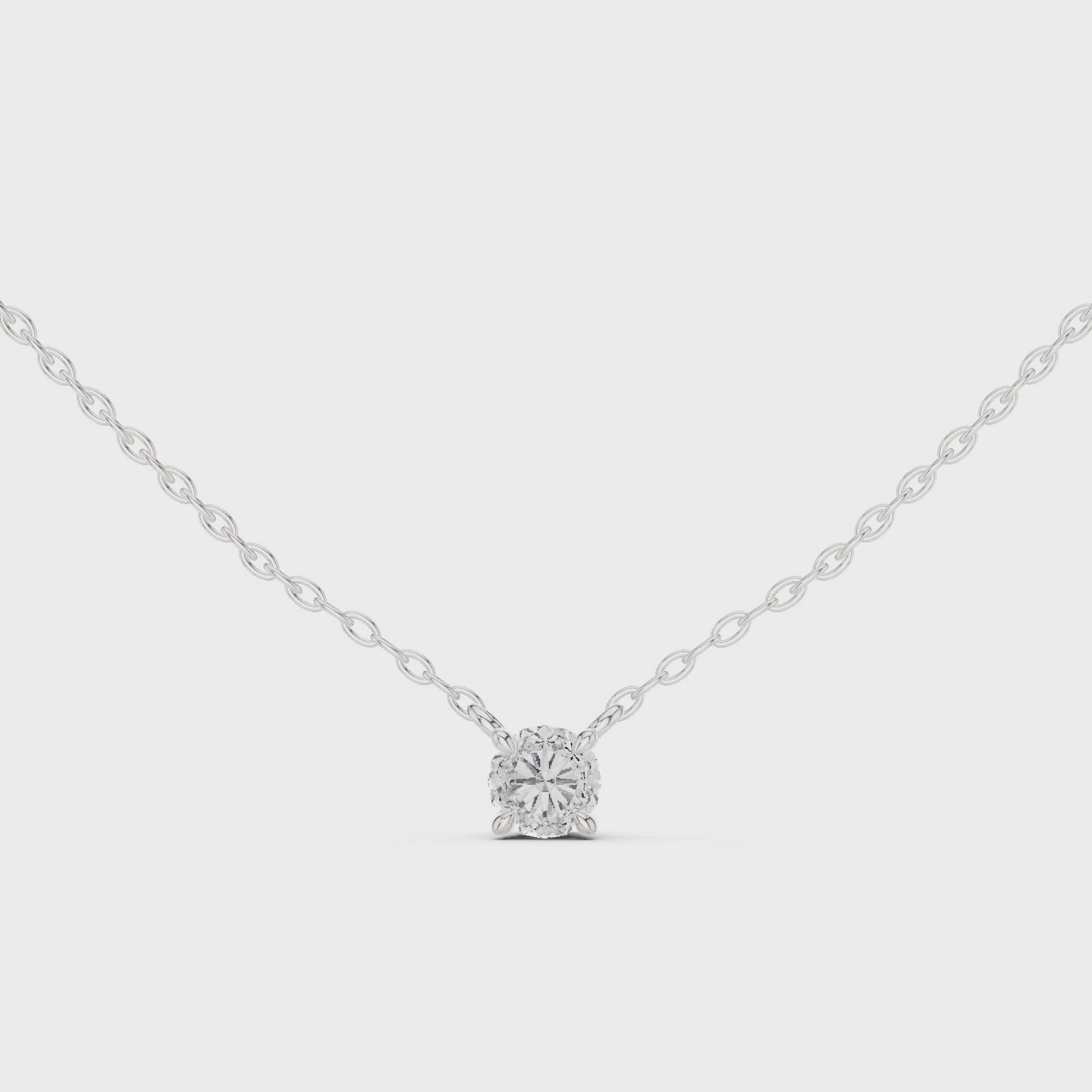 Minimal Round Solitaire Moissanite Pendant in Yellow Gold