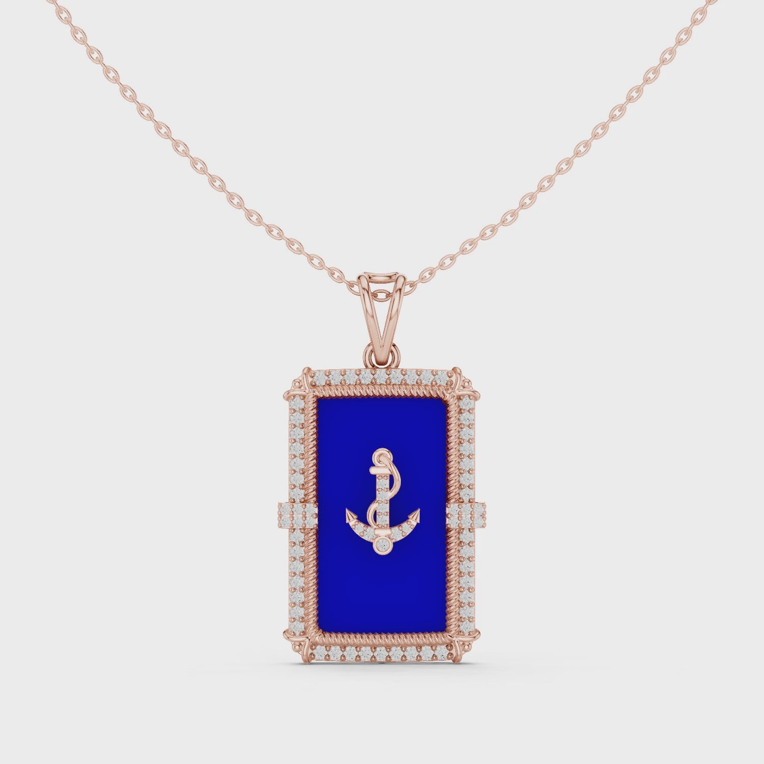 Round Luxe Signature Moissanite Medallion Pendant in Rose Gold