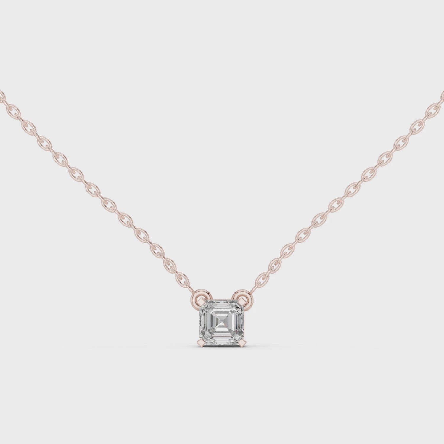 Asscher Cut Solitaire Moissanite in White Gold