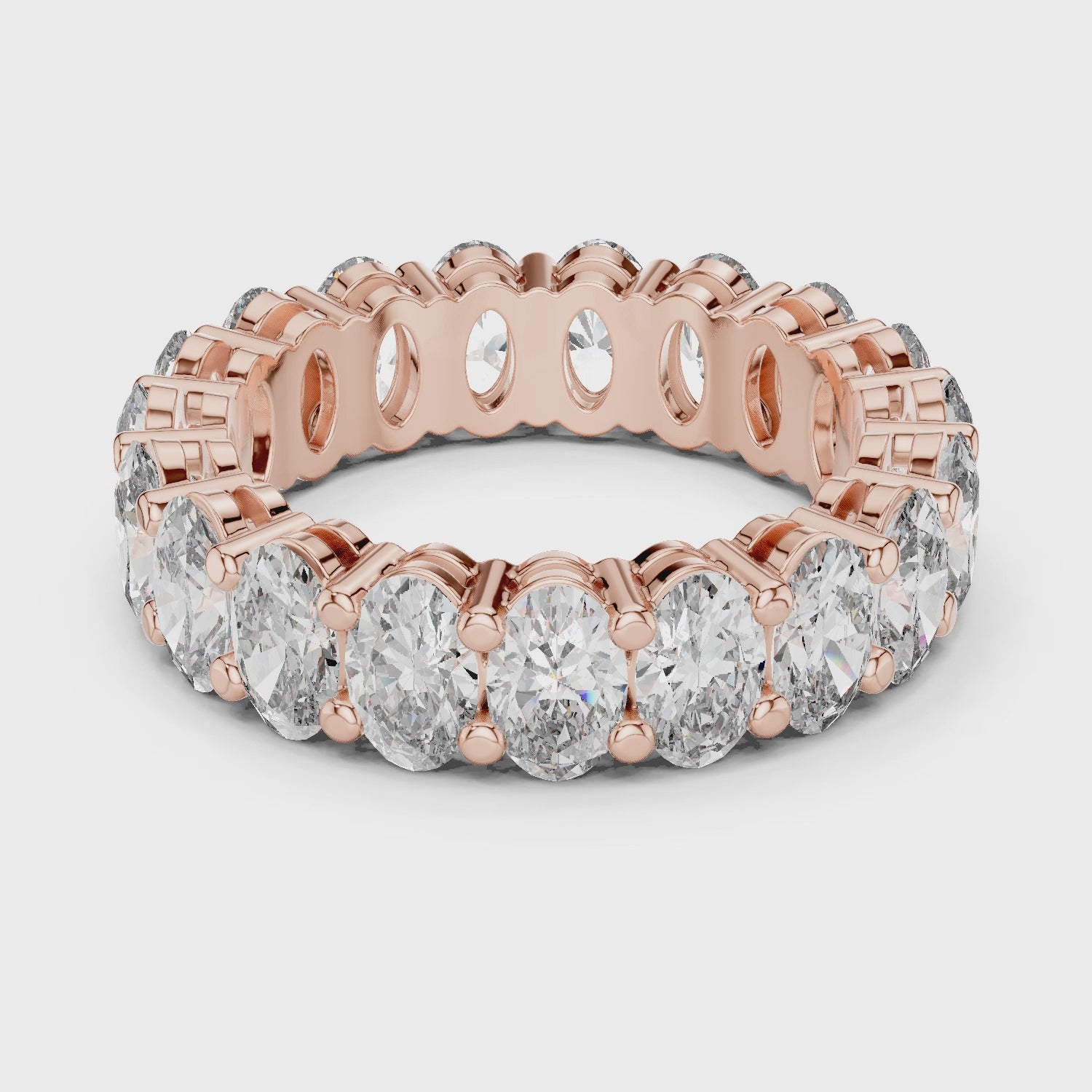 Oval Cut Brilliant Moissanite VVS1 Eternity Band