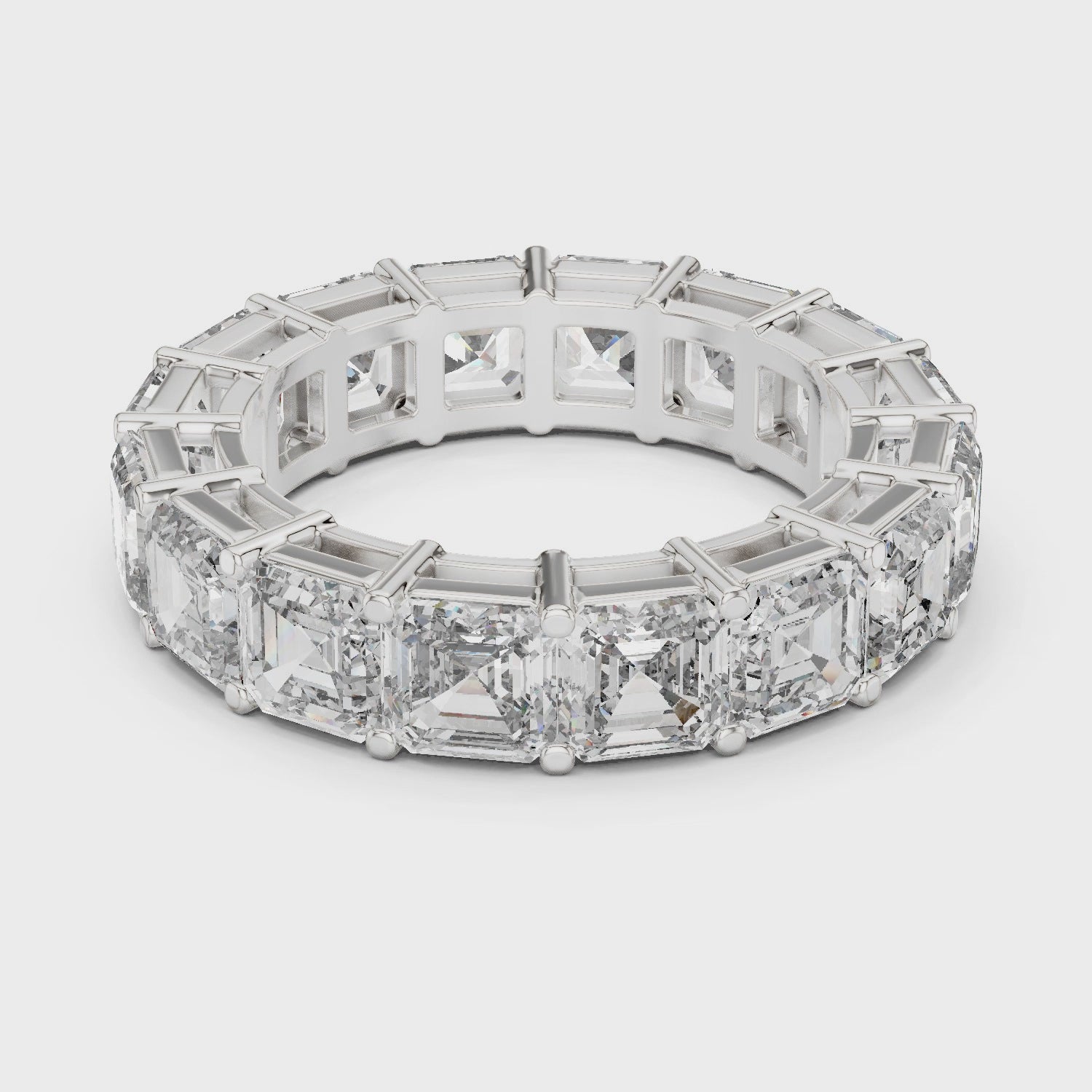 Asscher Cut Brilliant Moissanite VVS1 Eternity Band