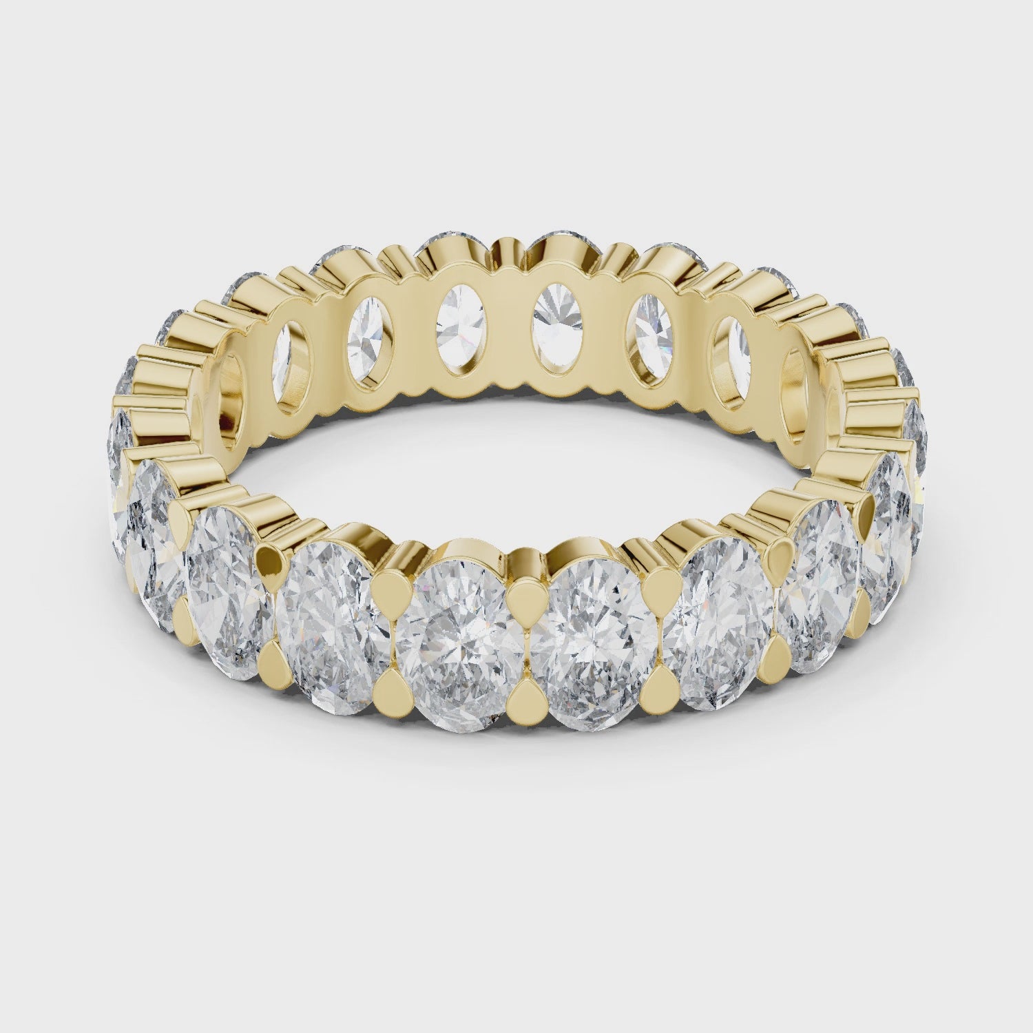 Oval Cut Brilliant Moissanite VVS1 Eternity Band