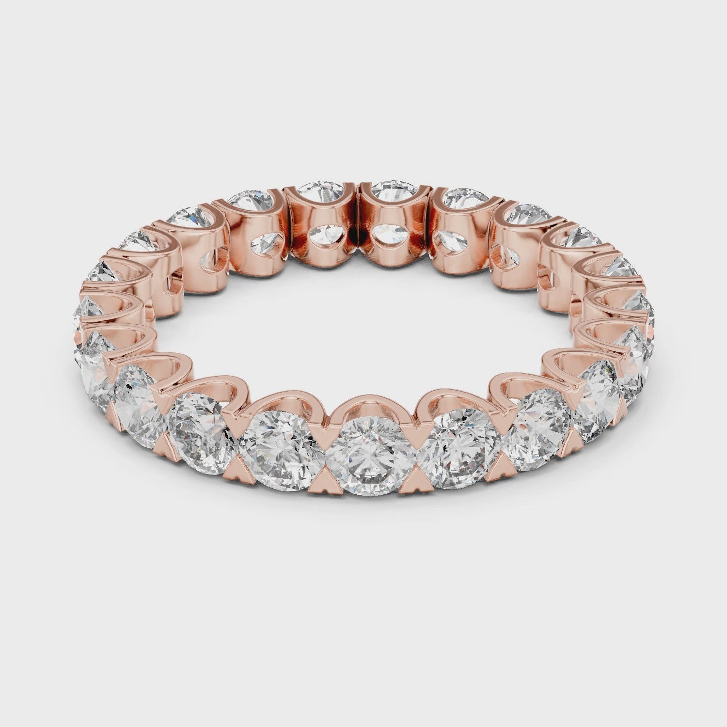 Round Cut Brilliant Moissanite VVS1 Eternity Band
