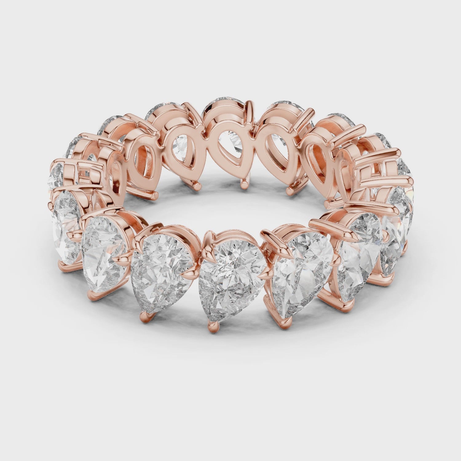 Pear Brilliant Moissanite VVS1 Eternity Band