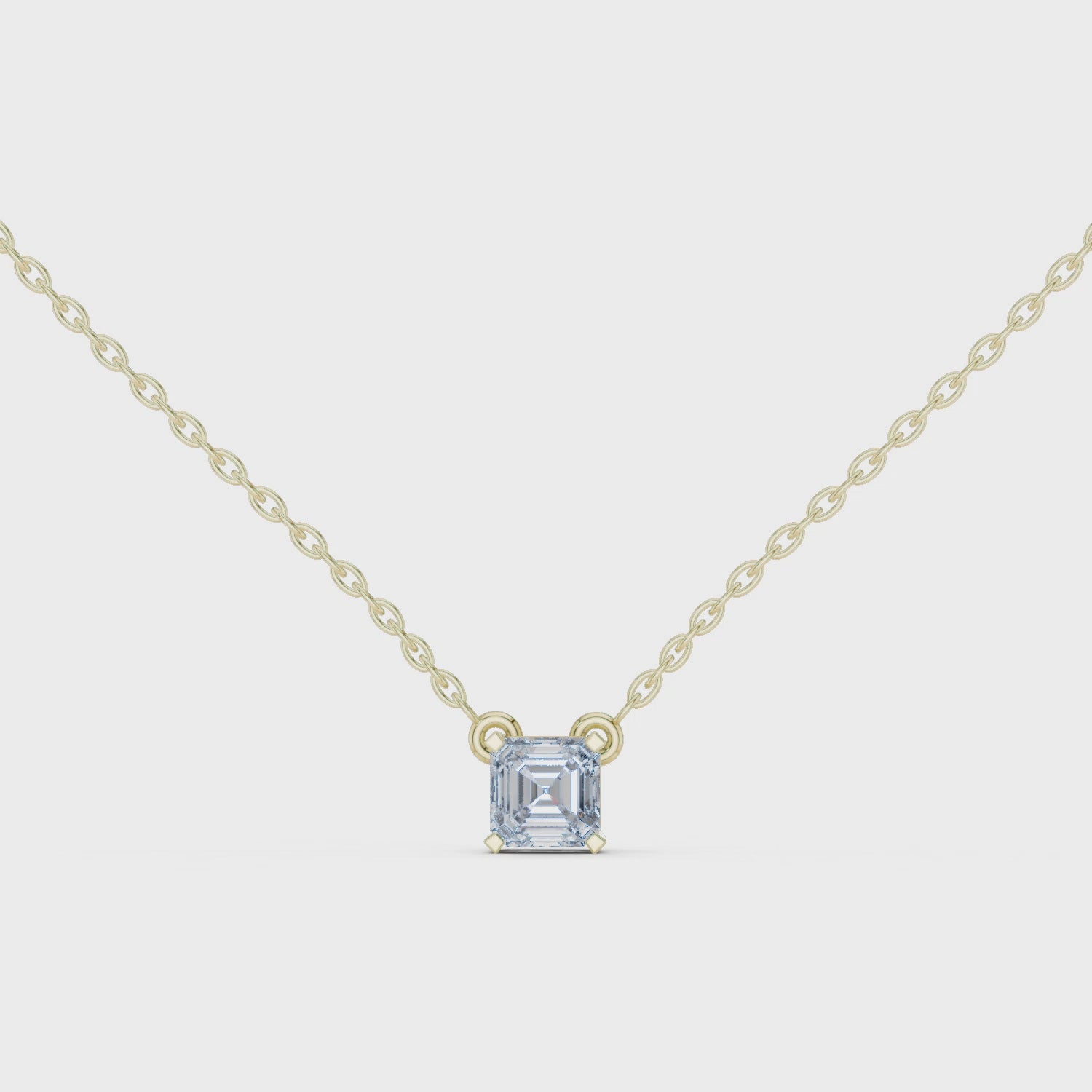 Asscher Cut Solitaire Moissanite in White Gold