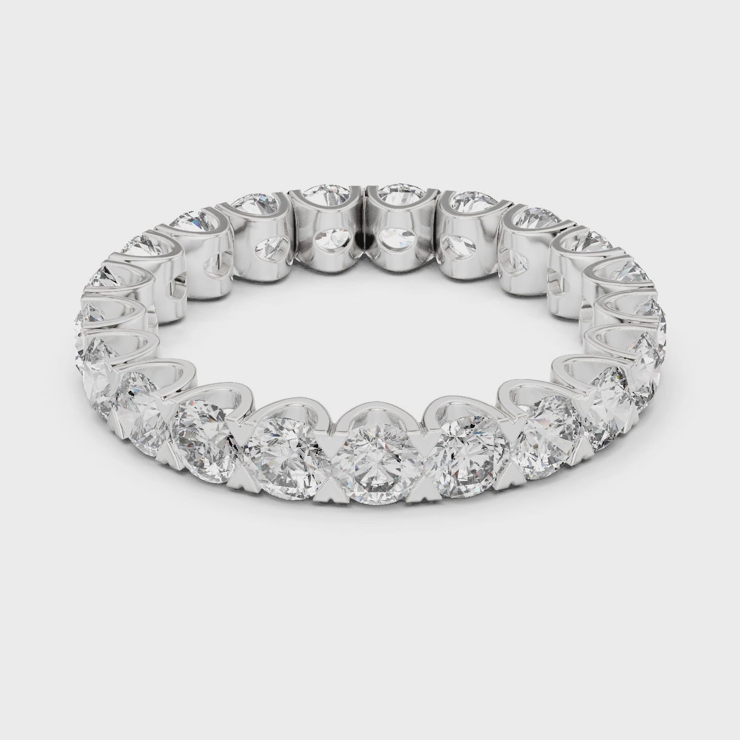 Round Cut Brilliant Moissanite VVS1 Eternity Band
