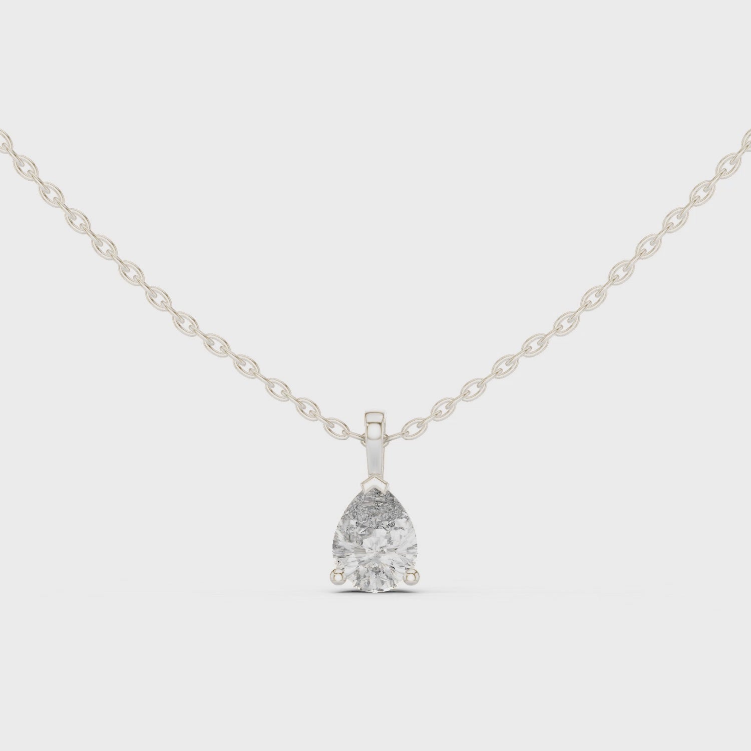 Pear Solitaire Moissanite Pendant in Yellow Gold