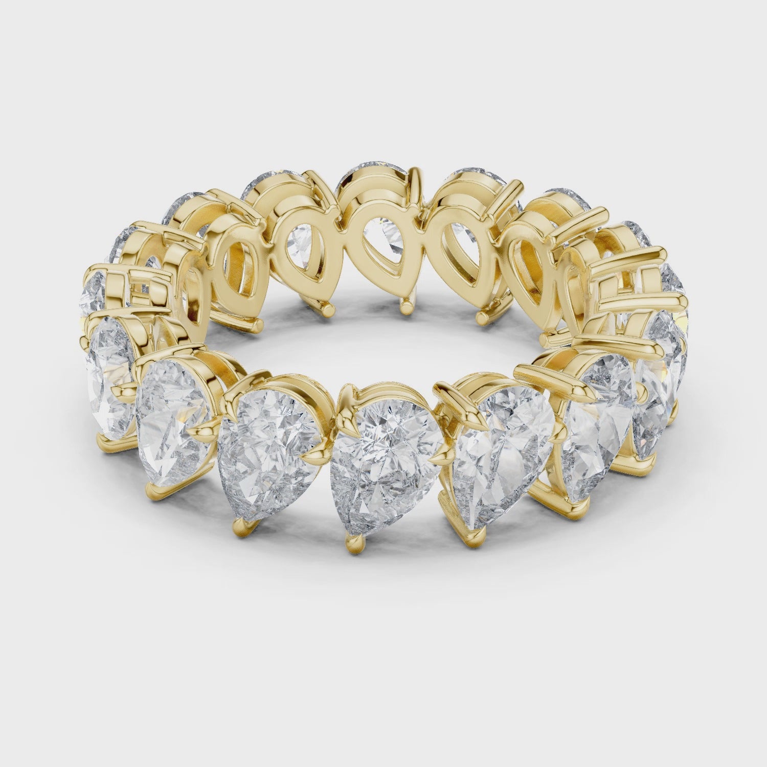Pear Brilliant Moissanite VVS1 Eternity Band