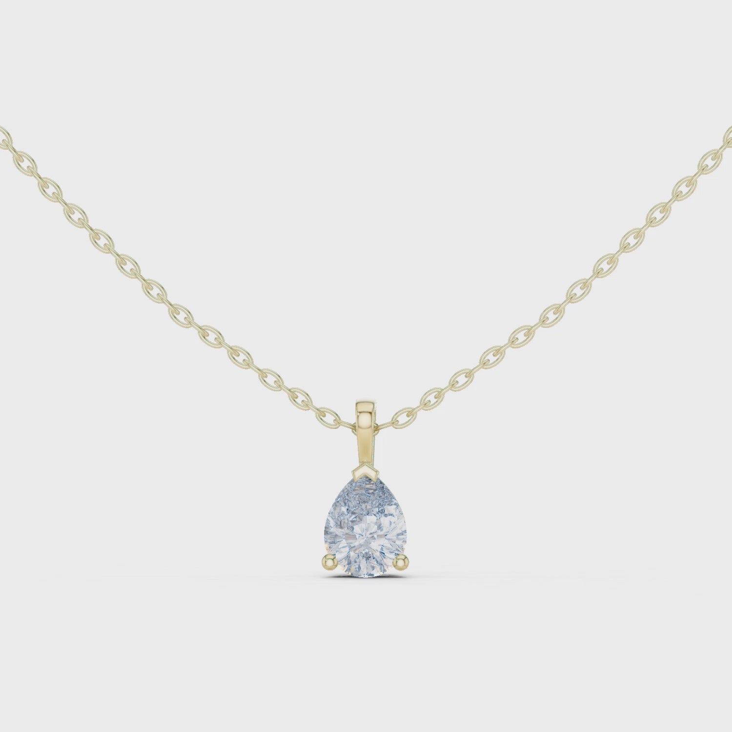 Pear Solitaire Moissanite Pendant in Yellow Gold