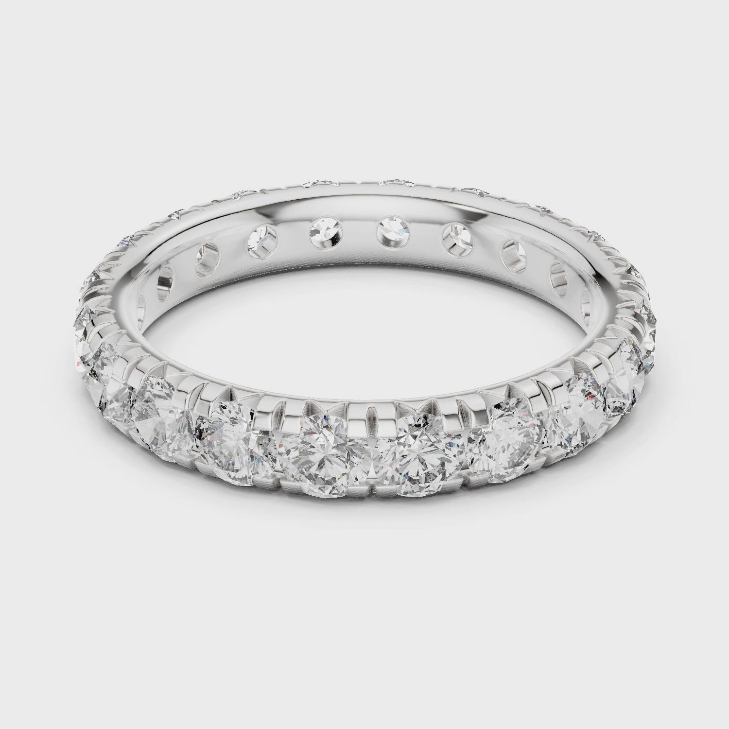 Round Cut Brilliant Moissanite VVS1 Eternity Band